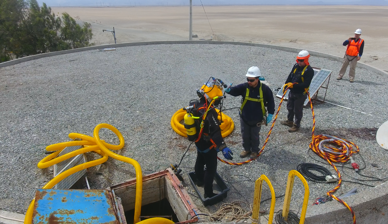 Equipo en faena minera